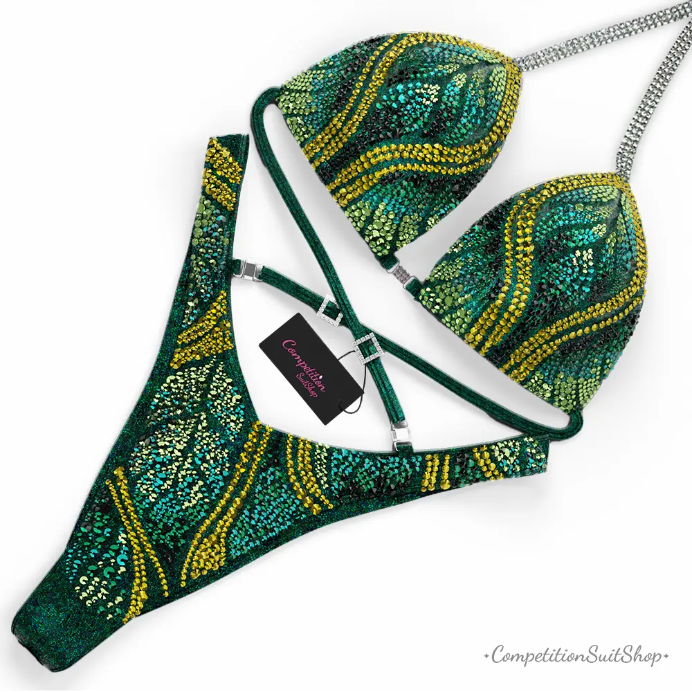 Emerald Phoenix Figure Competition Suit FM1038-5